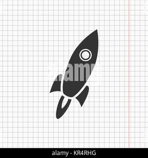 Télévision rocket icône sur le modèle calligraphique illustration Illustration de Vecteur