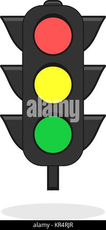 Feu de circulation simple icône plate illustration pour concevoir Illustration de Vecteur