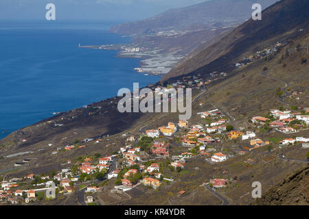 Vue sur le village de San Antonio Volcano sur Las Palmas à Îles Canaries Banque D'Images