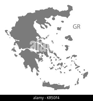 Grèce Carte gray Banque D'Images