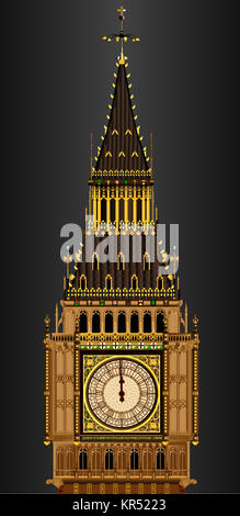 Big Ben frappant de minuit Banque D'Images