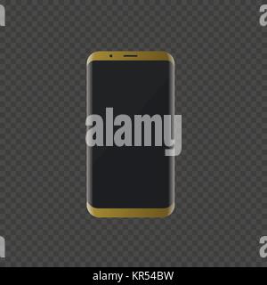 Smartphone d'or avec un design moderne Illustration de Vecteur