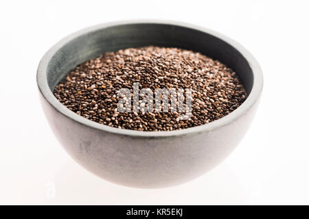 Chia seeds isolated on white Banque D'Images