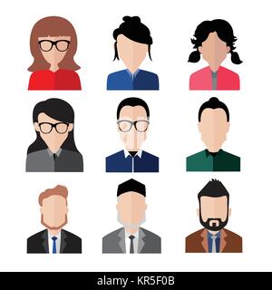 Portrait des gens d'affaires Simple Vector Illustration Graphic Design Set Illustration de Vecteur