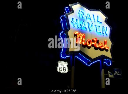 Springfield, Missouri - 18 juillet, 2017. Signe de Best Western Rail Haven motel à Springfield, Missouri. Célèbre motel sur la Route 66. Banque D'Images