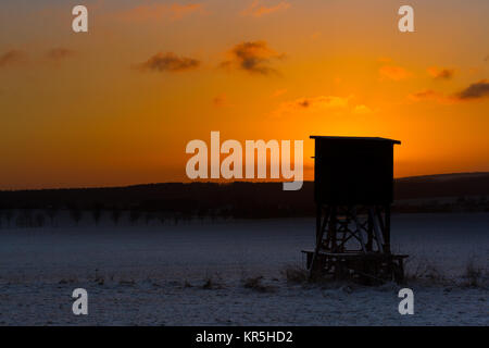 Sonnenuntergang im Winter Harzlandschaft Banque D'Images