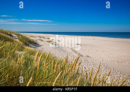Plage de sable fin dans la ville de la mer baltique,leba, Pologne Banque D'Images