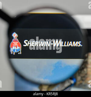 Milan, Italie - 1 novembre, 2017 : Sherwin Williams logo sur la page d'accueil du site. Banque D'Images