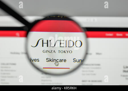 Milan, Italie - 1 novembre, 2017 : logo Shiseido sur le site web d'accueil. Banque D'Images