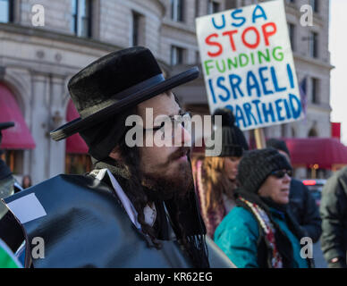 Décembre 17, 2018, Boston (Massachusetts). Les militants de la paix de protestation contre le président de l'emporter sur la reconnaissance de Jérusalem comme capitale d'Israël. Credit : Julien Kouame/Alamy Live News Banque D'Images