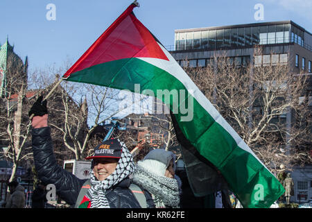 Décembre 17, 2018, Boston (Massachusetts). Les militants de la paix de protestation contre le président de l'emporter sur la reconnaissance de Jérusalem comme capitale d'Israël. Credit : Julien Kouame/Alamy Live News Banque D'Images