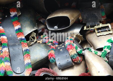 Cloches des vaches à almabtrieb Banque D'Images