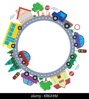 Cercle avec thème libre 1 voitures Banque D'Images