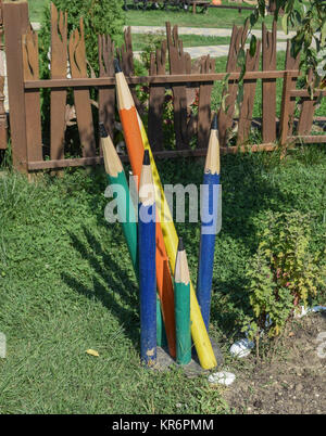 Chiffres crayons chinois sur un lit Banque D'Images