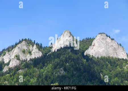 Vue sur les trois couronnes massif dans les montagnes Pieniny , Pologne Banque D'Images