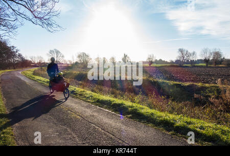 Lane rural avec rayons soleils Banque D'Images