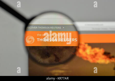 Milan, Italie - 1 novembre, 2017 : Thomson Reuters logo sur la page d'accueil du site. Banque D'Images