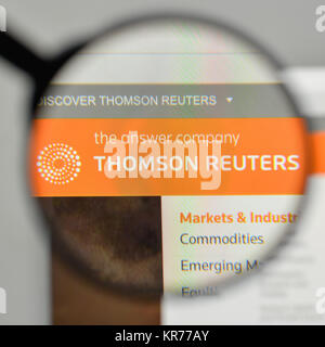 Milan, Italie - 1 novembre, 2017 : Thomson Reuters logo sur la page d'accueil du site. Banque D'Images