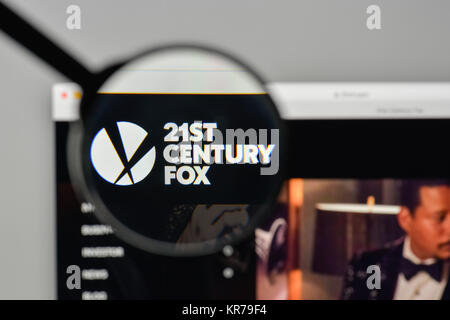 Milan, Italie - 1 novembre 2017 : 21e siècle Fox logo sur la page d'accueil du site. Banque D'Images