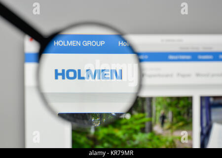 Milan, Italie - 1 novembre, 2017 : Holmen AB logo sur la page d'accueil du site. Banque D'Images