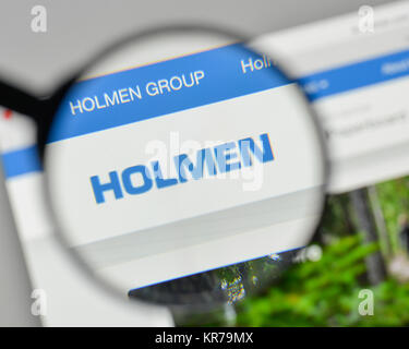Milan, Italie - 1 novembre, 2017 : Holmen AB logo sur la page d'accueil du site. Banque D'Images