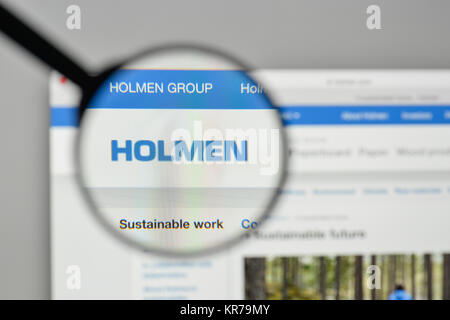 Milan, Italie - 1 novembre, 2017 : Holmen AB logo sur la page d'accueil du site. Banque D'Images