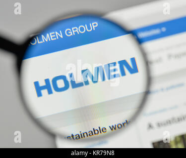 Milan, Italie - 1 novembre, 2017 : Holmen AB logo sur la page d'accueil du site. Banque D'Images