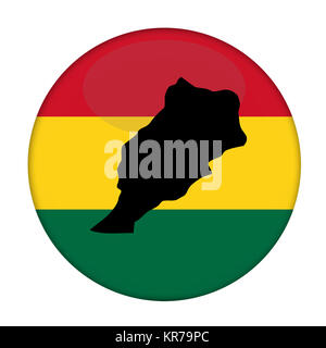 Carte du Maroc sur un bouton drapeau Rastafari Banque D'Images