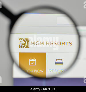 Milan, Italie - 1 novembre, 2017 : MGM Resorts International logo sur la page d'accueil du site. Banque D'Images