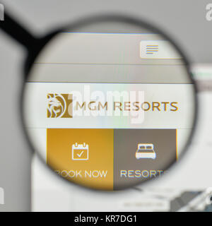 Milan, Italie - 1 novembre, 2017 : MGM Resorts International logo sur la page d'accueil du site. Banque D'Images