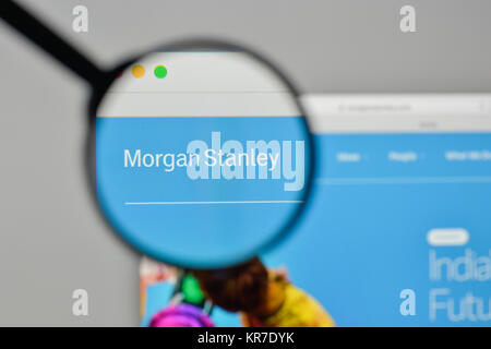 Milan, Italie - 1 novembre, 2017 : Morgan Stanley logo sur la page d'accueil du site. Banque D'Images