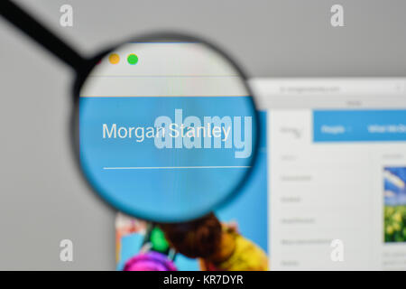 Milan, Italie - 1 novembre, 2017 : Morgan Stanley logo sur la page d'accueil du site. Banque D'Images