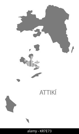 L'Attiki Grèce carte gray Banque D'Images