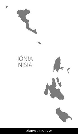 Ionia Nisia Grèce carte gray Banque D'Images