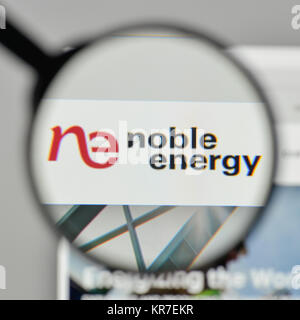 Milan, Italie - 1 novembre 2017 : l'énergie Noble logo sur la page d'accueil du site. Banque D'Images