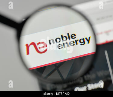 Milan, Italie - 1 novembre 2017 : l'énergie Noble logo sur la page d'accueil du site. Banque D'Images