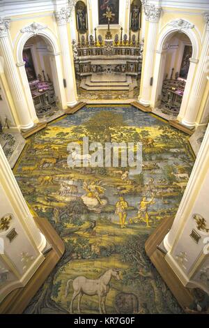 Le carrelage en céramique peint à la main de l'église San Michele (Saint Michel) , Capri, Capri, Naples, Italie. Juin 02, 2017 © Crédit Nuccio Goglia/ Banque D'Images