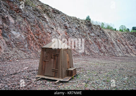 En vue d'une carrière de porphyre de l'industrie de la mine. Banque D'Images