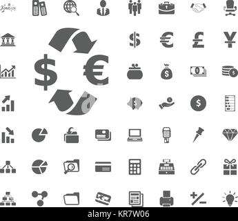L'icône change. L'argent et les finances, l'icône icon set vector. Illustration de Vecteur