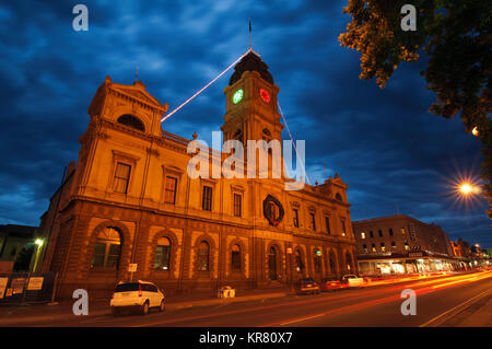 Hôtel de ville la nuit, Ballarat, Victoria, Australie Banque D'Images