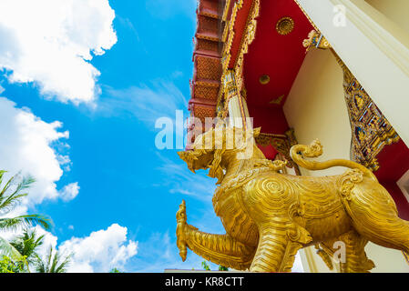 La chapelle du temple de Wat Pho Chai à Nong Khai, Thaïlande. Banque D'Images