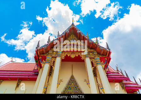 La chapelle du temple de Wat Pho Chai à Nong Khai, Thaïlande. Banque D'Images