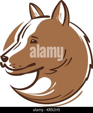 Logo chien ou de l'icône. Animal, animal de compagnie, chien, loup emblème. Vector illustration Illustration de Vecteur