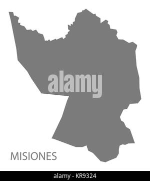 Carte Paraguay Misiones gray Banque D'Images