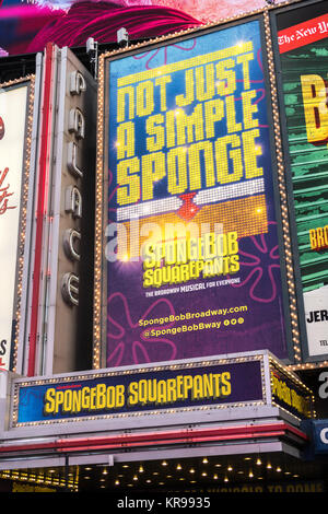 SpongeBob SquarePants Chapiteau au Palace Theatre à Times Square, New York, USA Banque D'Images