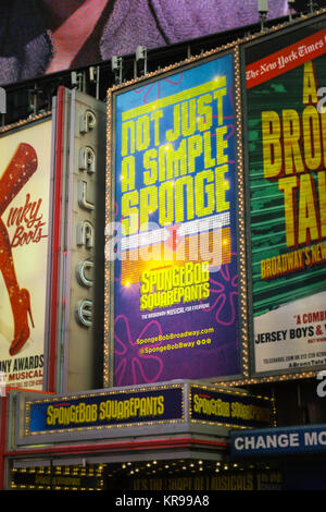 SpongeBob SquarePants Chapiteau au Palace Theatre à Times Square, New York, USA Banque D'Images