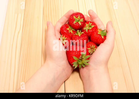 Poignée de fraises Banque D'Images