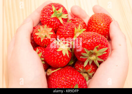 Poignée de fraises Banque D'Images