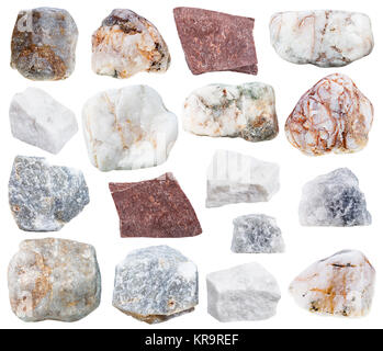 Collection de spécimens de pierres de marbre Banque D'Images