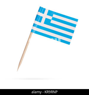 La Grèce Drapeau miniature. Isolé sur fond blanc Banque D'Images